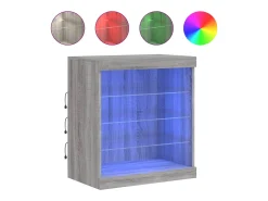 Aparador con luces LED Sonoma gris 60,5x37x67 cm
