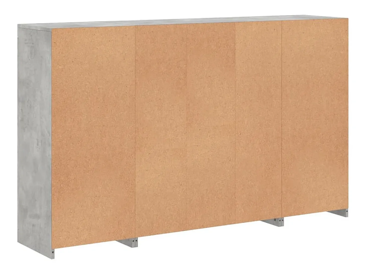 Aparador con luz LED 3 piezas madera de ingeniería gris hormigón