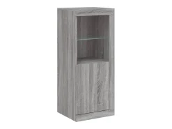 Aparador con luz LED 3 pzas madera de ingeniería gris Sonoma