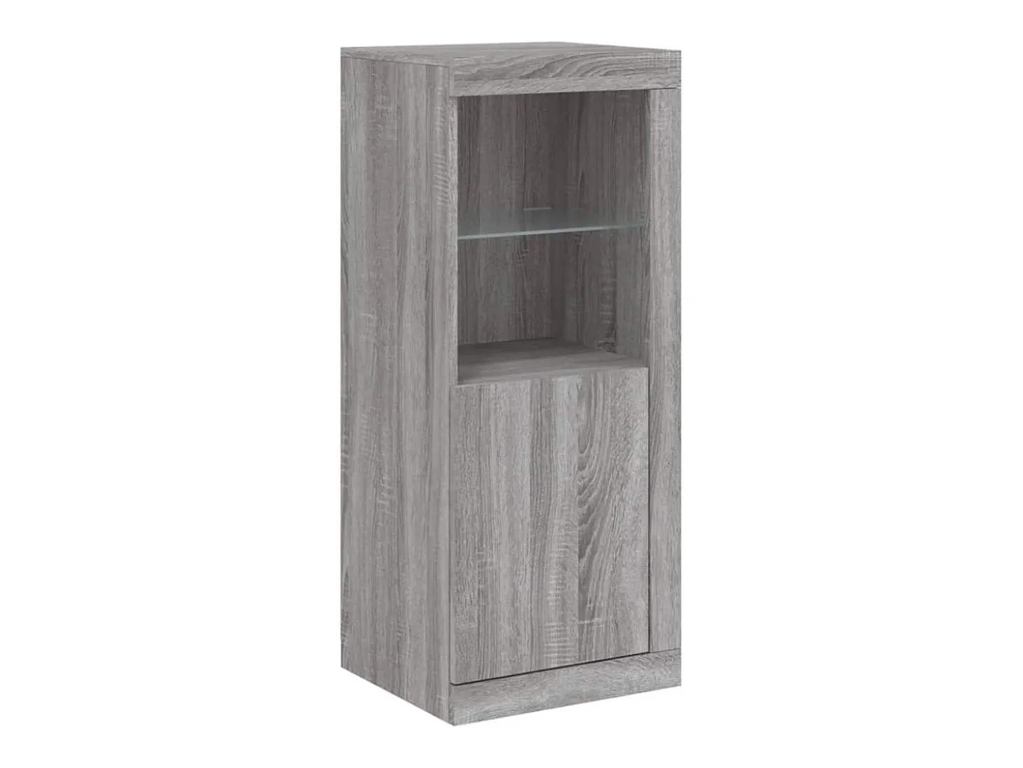 Aparador con luz LED 3 pzas madera de ingeniería gris Sonoma