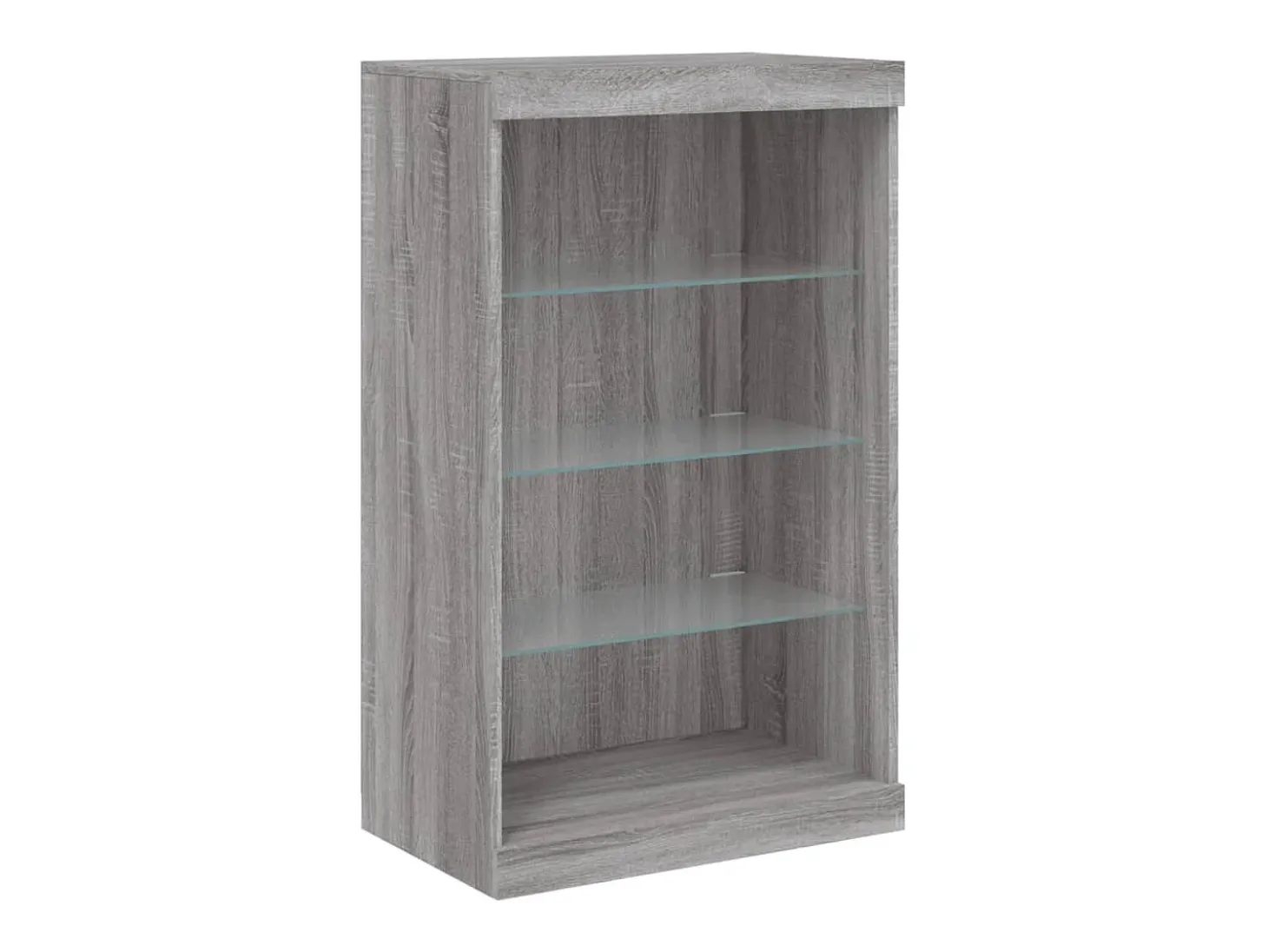 Aparador con luz LED 3 pzas madera de ingeniería gris Sonoma