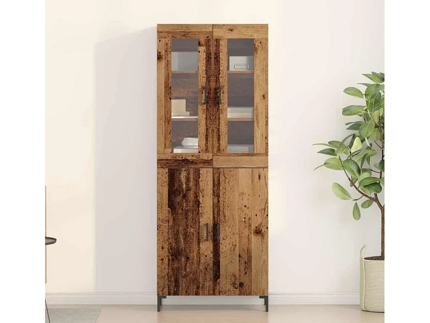 Aparador con mueble de pared en aglomerado de madera antiguo