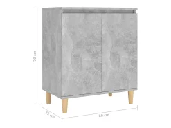 Aparador con patas de madera Madera de ingeniería gris hormigón