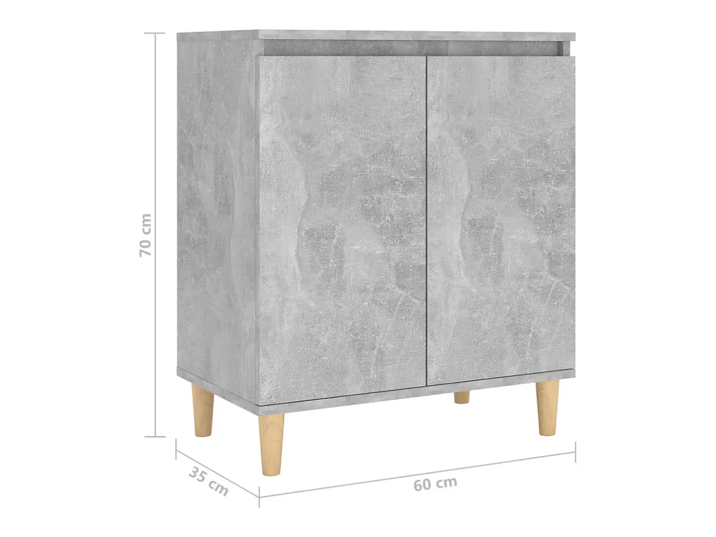 Aparador con patas de madera Madera de ingeniería gris hormigón