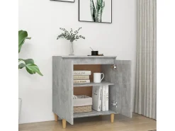Aparador con patas de madera Madera de ingeniería gris hormigón