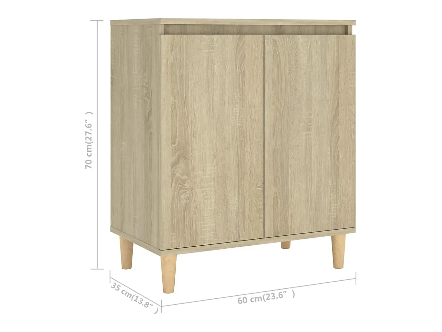 Aparador con patas de madera Roble Sonoma Madera de ingeniería