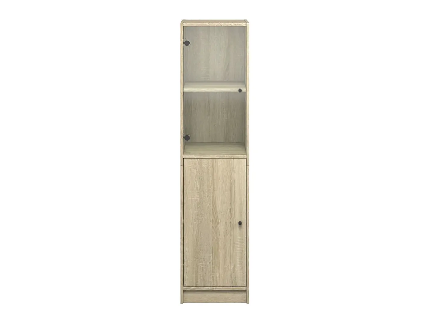 Aparador con puerta de cristal en roble Sonoma 35x37x142 cm