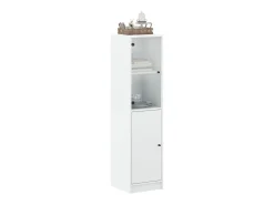 Aparador con puerta de vidrio blanco 35x37x142 cm