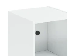 Aparador con puerta de vidrio blanco 35x37x142 cm