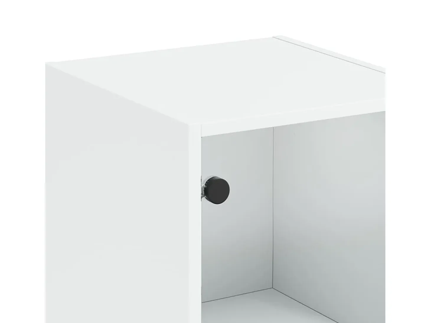 Aparador con puerta de vidrio blanco 35x37x142 cm