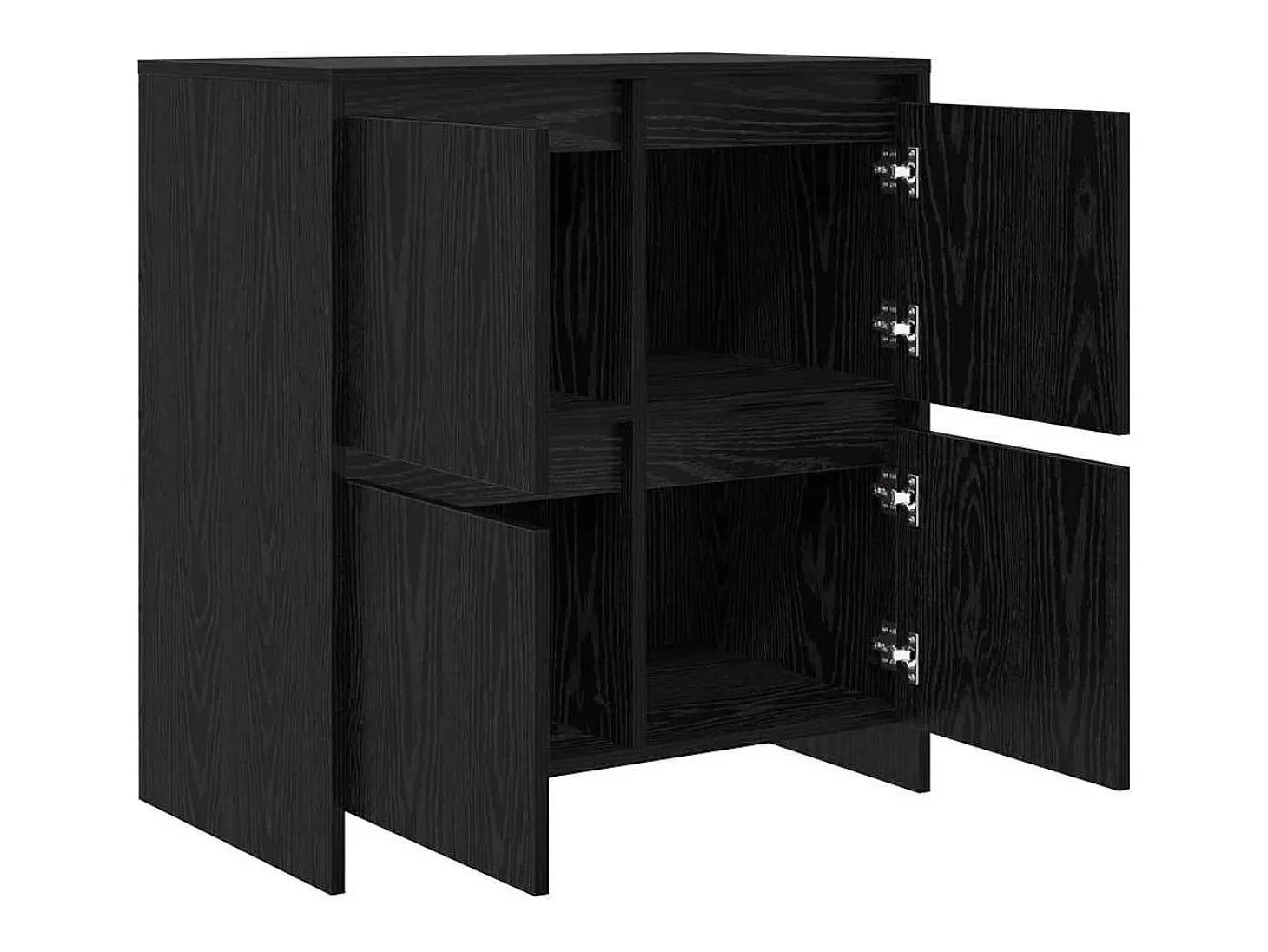 Aparador con puerta Roble negro 70 x 41 x 75 cm Madera de ingeniería