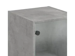Aparador con puertas de cristal gris hormigón 35x37x142 cm