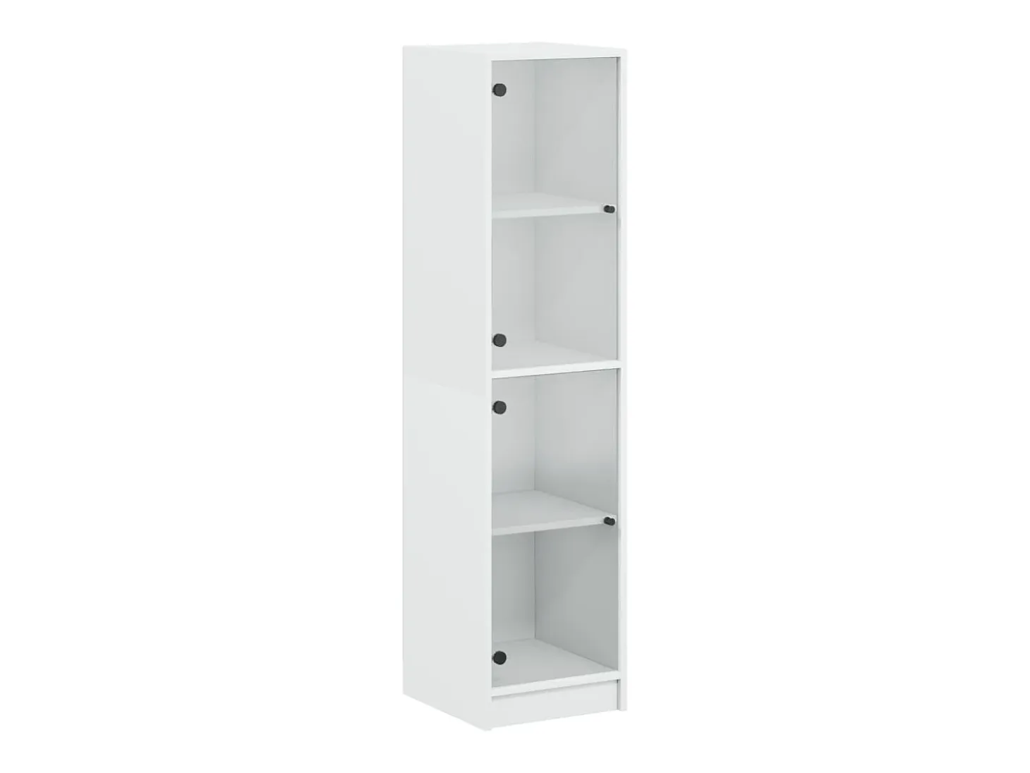 Aparador con puertas de cristal blanco 35x37x142 cm