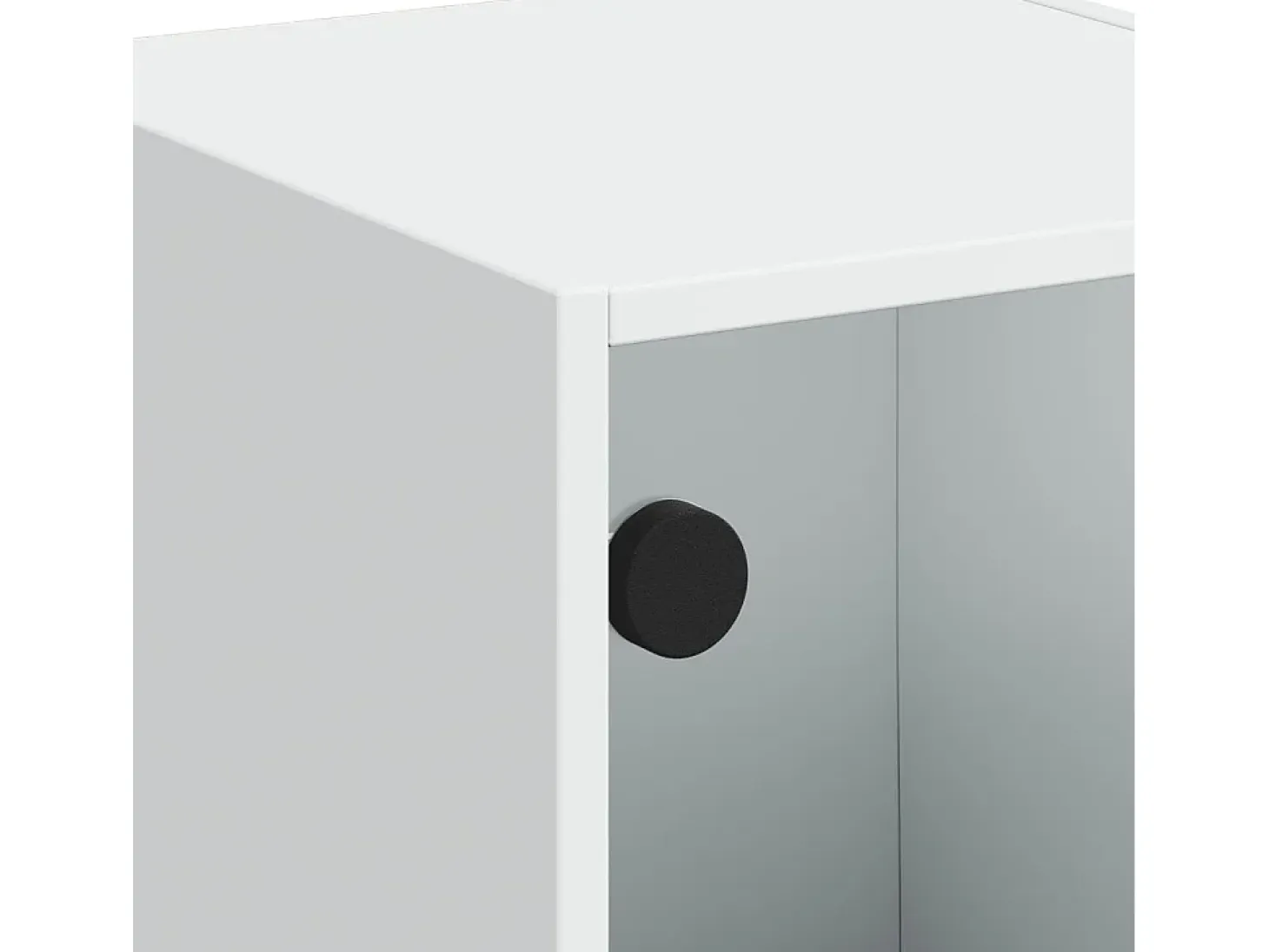 Aparador con puertas de cristal blanco 35x37x109 cm
