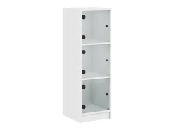 Aparador con puertas de cristal blanco 35x37x109 cm