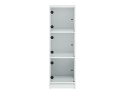 Aparador con puertas de cristal blanco 35x37x109 cm