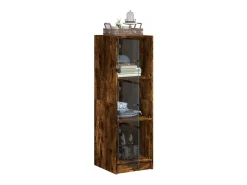 Aparador con puertas de cristal roble ahumado 35x37x109 cm