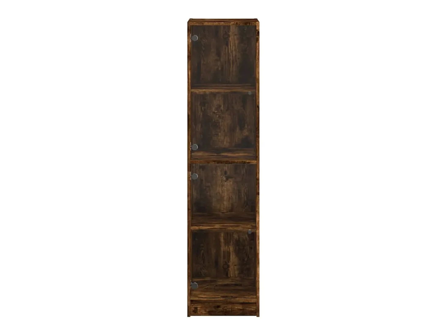 Aparador con puertas de cristal roble ahumado 35x37x142 cm
