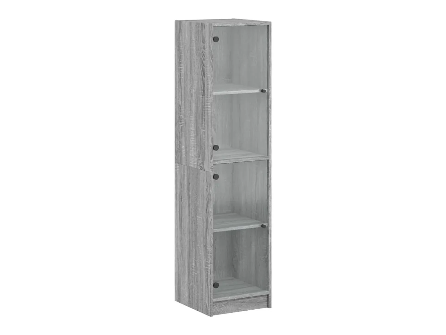 Aparador con puertas de vidrio gris Sonoma 35x37x142 cm ES508791