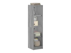 Aparador con puertas de vidrio gris Sonoma 35x37x142 cm ES508791