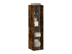 Aparador con puertas de vidrio roble ahumado 35x37x142 cm ES623902