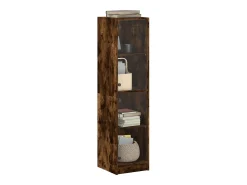 Aparador con puertas de vidrio roble ahumado 35x37x142 cm ES623902