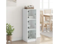 Aparador con puertas de vidrio blanco 35x37x109 cm ES699472