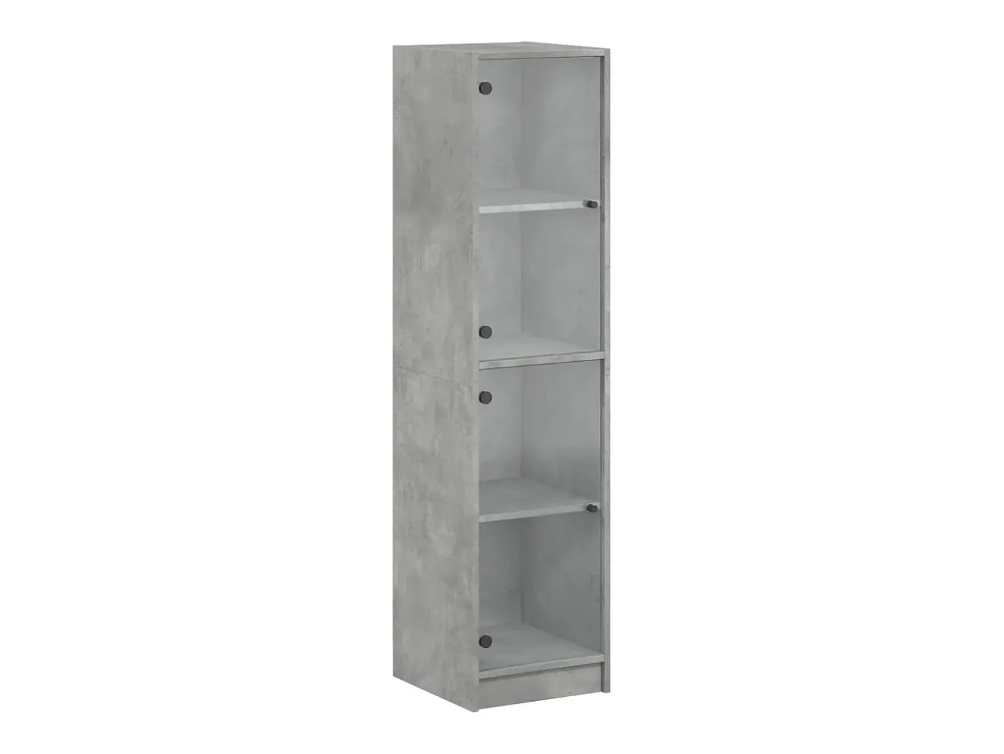 Aparador con puertas de vidrio gris hormigón 35x37x142 cm ES706824