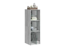 Aparador con puertas de vidrio gris Sonoma 35x37x109 cm ES367480