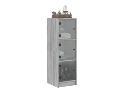 Aparador con puertas de vidrio gris Sonoma 35x37x109 cm ES367480