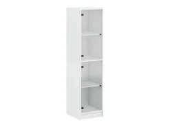 Aparador con puertas de vidrio blanco 35x37x142 cm