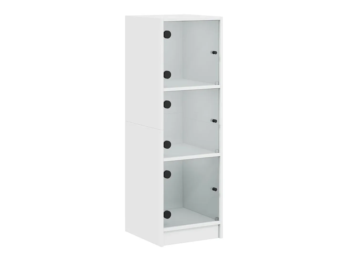 Aparador con puertas de vidrio blanco 35x37x109 cm