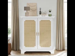 Aparador con puertas efecto ratán para recibidor, entrada y salón.