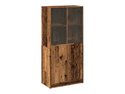 Aparador con puertas madera ingeniería envejecida 68x37x142 cm