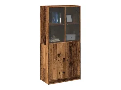 Aparador con puertas madera ingeniería envejecida 68x37x142 cm