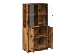 Aparador con puertas madera ingeniería envejecida 68x37x142 cm