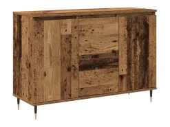 Aparador con puertas y cajones en madera vieja 101,5x35x70 cm