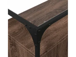 Aparador con tapa de cristal de madera de ingeniería de roble marrón
