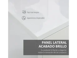 Aparador Conil Homcom 3 puertas + 2 cajones blanco 74x117x36 cm