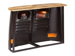 Aparador consola con forma de camión madera maciza de mango color gris oscuro 4402123