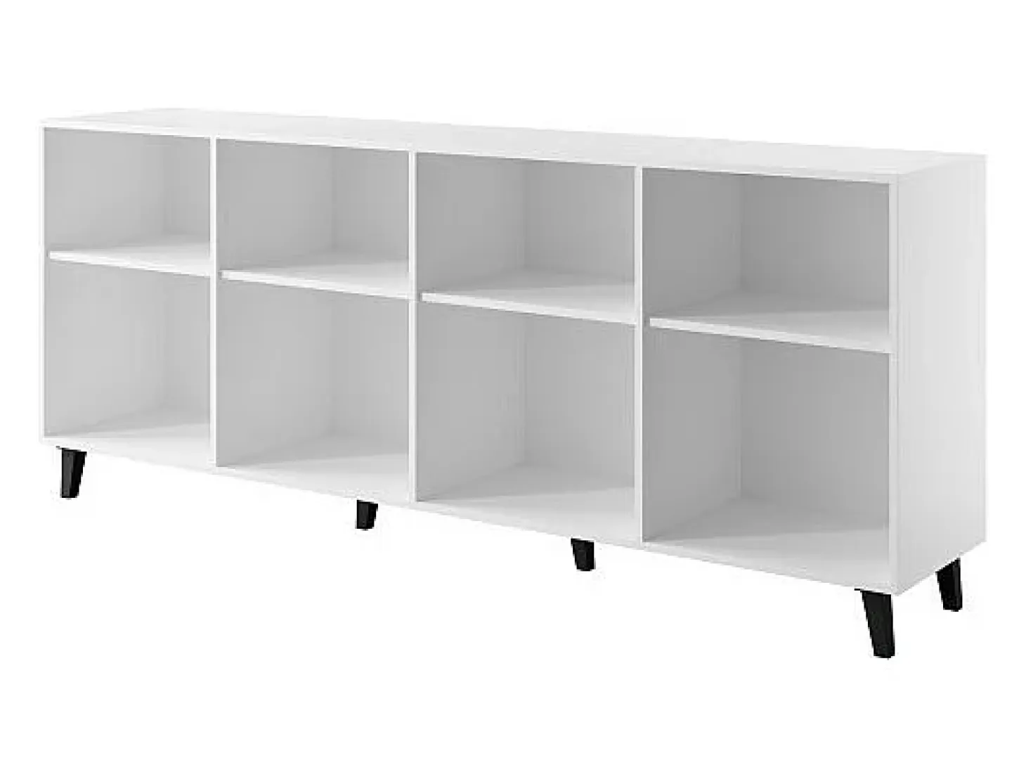 Aparador contemporáneo blanco mate de 200 cm con frente de diseño Kali