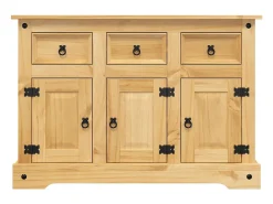 Aparador Corona madera maciza de pino marrón miel 112x43x78 cm