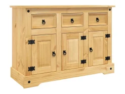 Aparador Corona madera maciza de pino marrón miel 112x43x78 cm