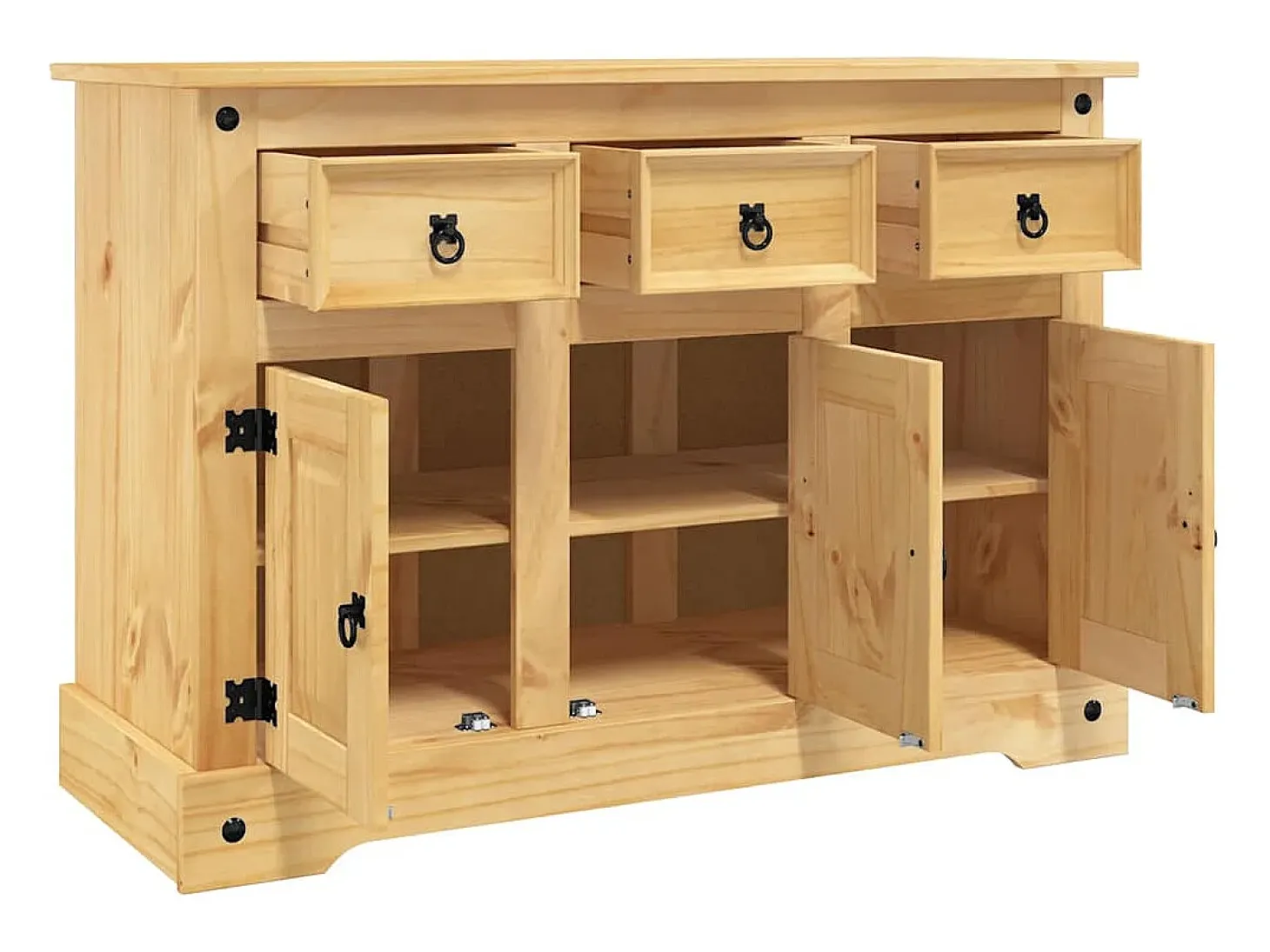 Aparador Corona marrón 112x44x78 cm madera maciza de pino mexicano