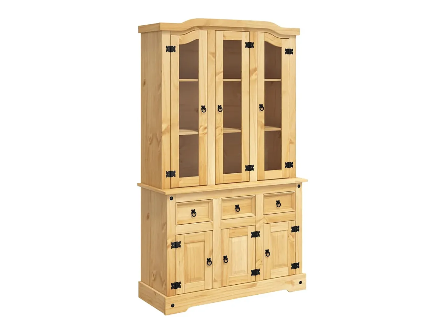 Aparador Corona marrón 112x43x196 cm madera maciza de pino mexicano
