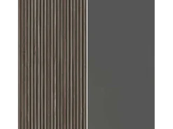 Aparador Coste con 2 puertas y 3 cajones, color antracita mate y madera oscura, 180 x 43 x 86 cm