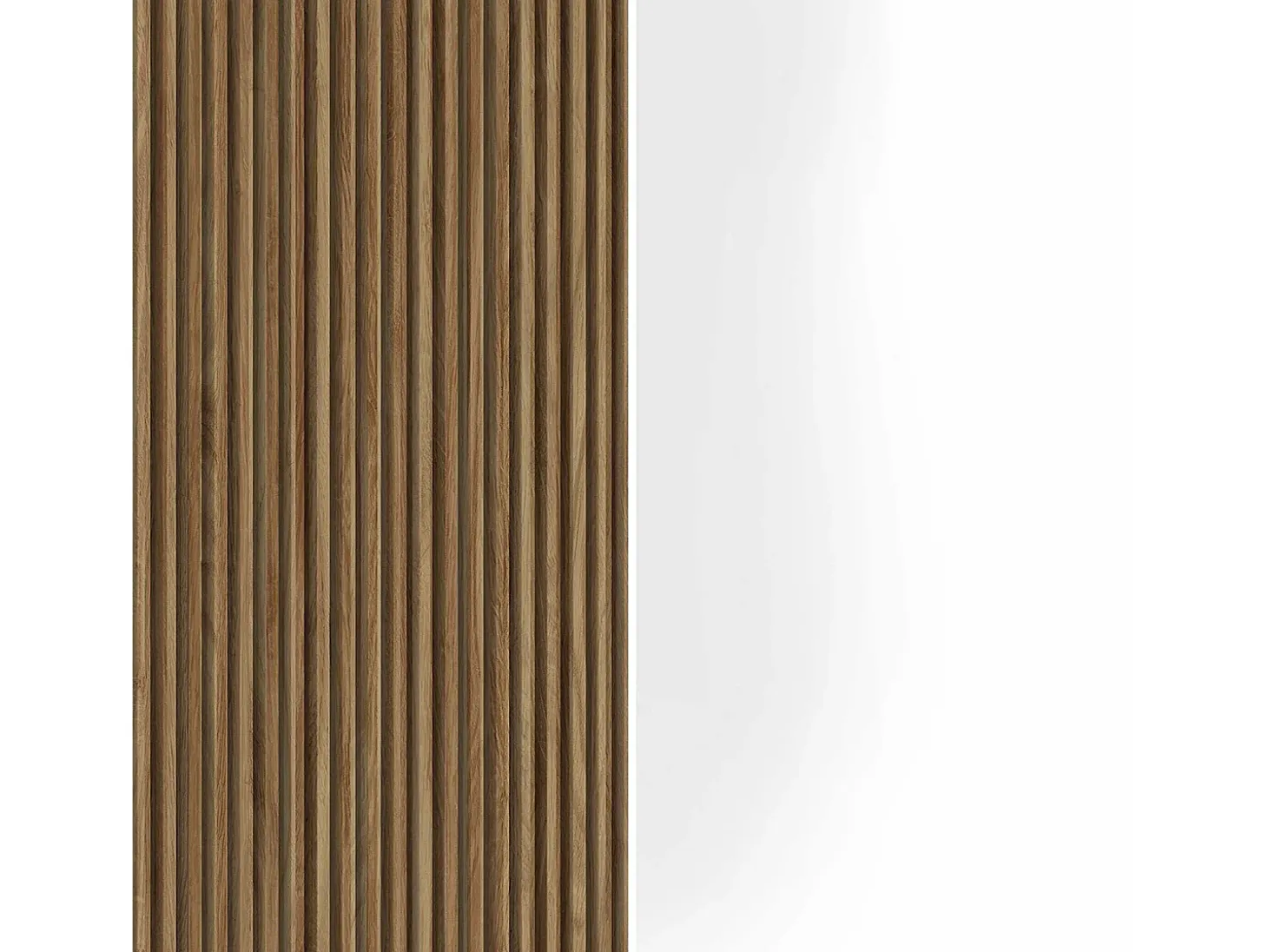 Aparador Coste con 4 puertas efecto cannetè blanco mate y madera clara 200x43x86 cm
