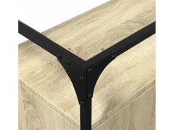 Aparador cristal y madera ingeniería roble Sonoma 98x35x81 cm