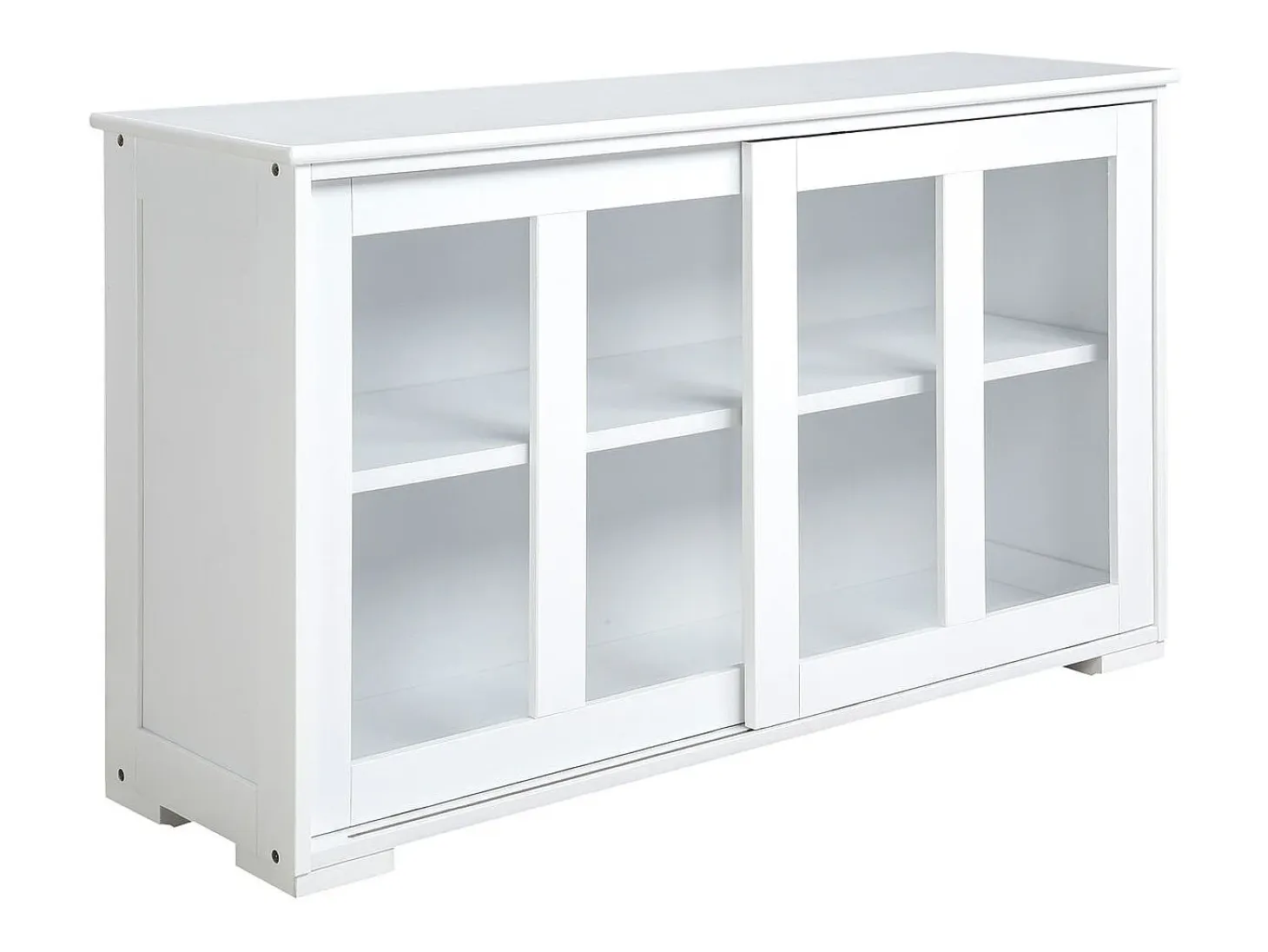 Aparador Cuarzo Homcom 2 puertas corredizas blanco 62,5x107x33 cm