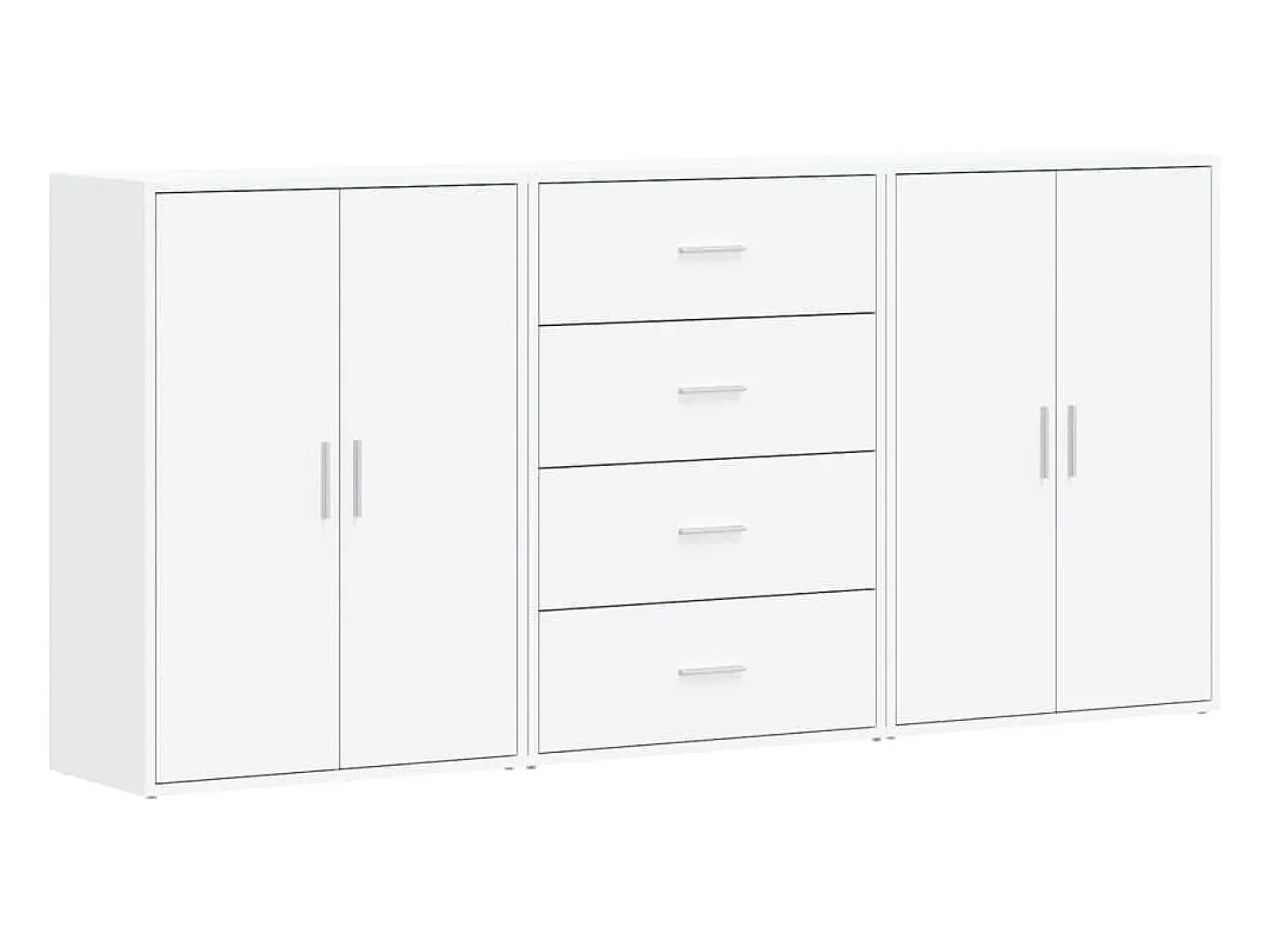 Aparador de 3 piezas blanco 60x31x84 cm madera de ingeniería